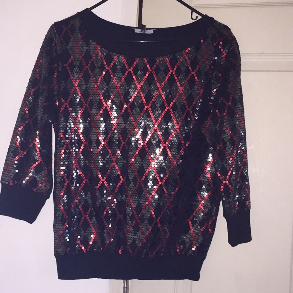 Sequin long sleeve top.